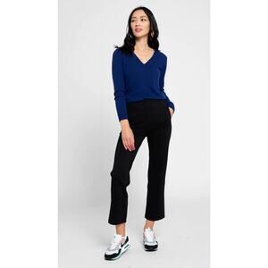 Betabrand Women's Monroe Crop Trouser Straight Black Dress Pants Medium Petite